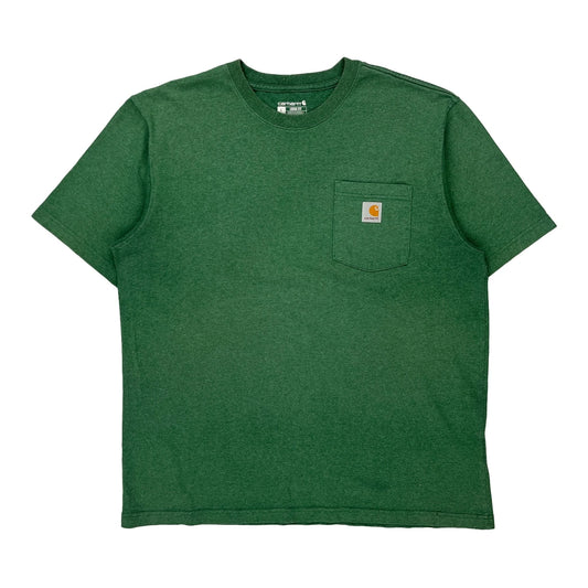 Carhartt T-Shirt - Large Green Cotton
