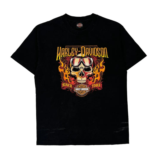Las Vegas Harley Davidson Graphic T-Shirt - Medium Black Cotton