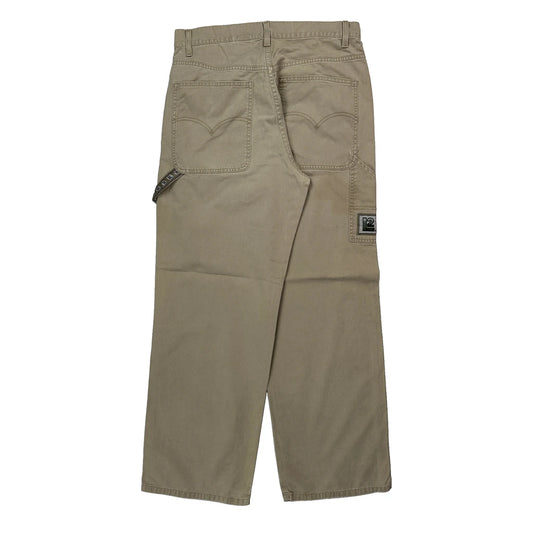 90S Levis Work Carpenter Trousers - 31W 31L Beige Cotton