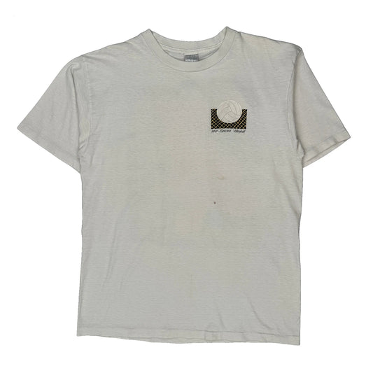 Vintage Beach Volleyball Gran Prints T-Shirt - XL White Cotton