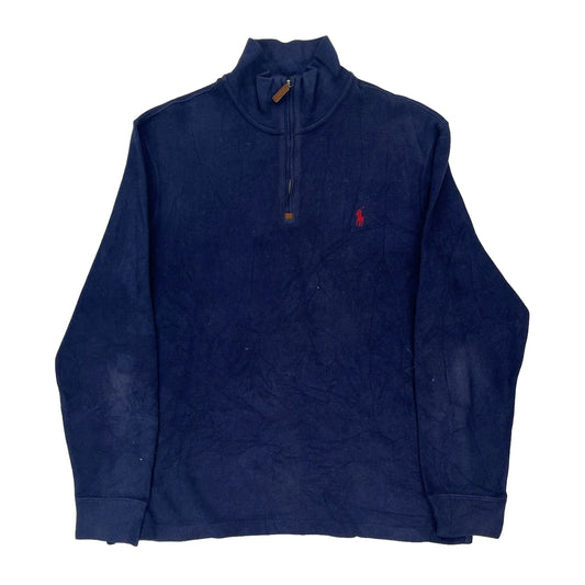 Polo By Ralph Lauren 1/4 Zip - Medium Blue Cotton