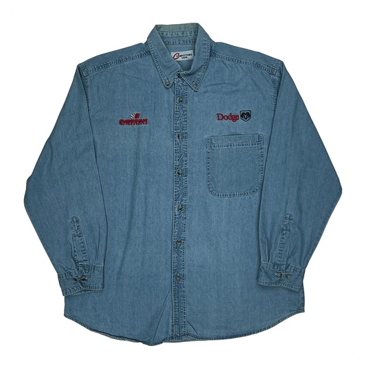 Dodge Competitors View Denim Shirt - Large Blue Cotton