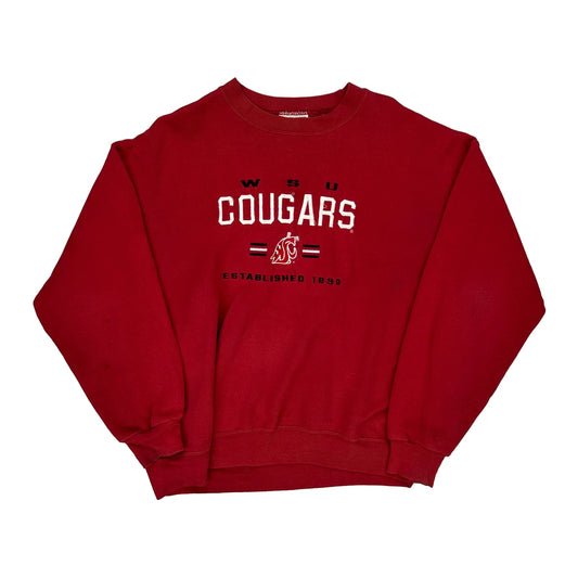 Wsu Cougars Lee Sport College Sweatshirt - Large Red Cotton