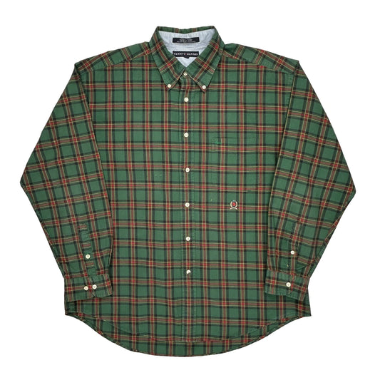 Tommy Hilfiger Checked Shirt - XL Green Cotton