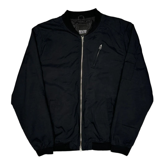 Vintage Riflessi Bomber Jacket - 2XL Black Polyester