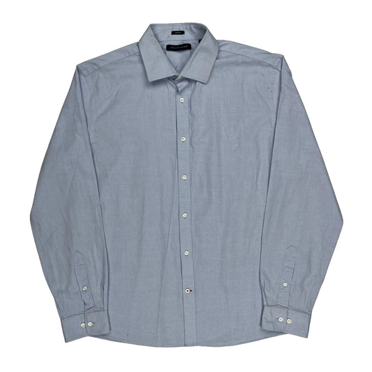 Tommy Hilfiger Slim Fit Shirt - Large Blue Cotton