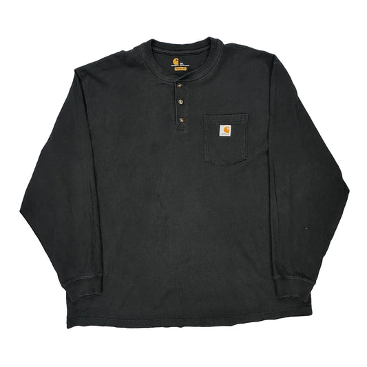 Carhartt Long Sleeve T-Shirt - 2XL Black Cotton