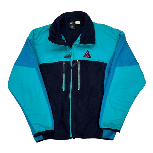 Nike Acg Fleece Jacket - Large Blue Polyester