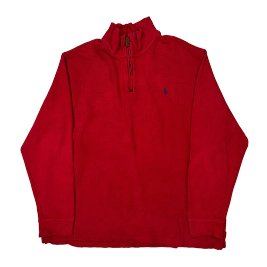 Vintage Polo By Ralph Lauren 1/4 Zip - 2XL Red Cotton
