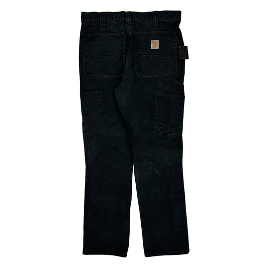Carhartt Double Knee Carpenter Trousers - 32W 30L Black Cotton