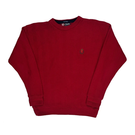 Vintage Chaps Ralph Lauren Jumper - Small Red Cotton