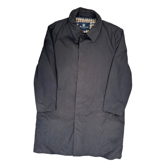 Aquascutum Overcoat - Large Black Cotton Blend