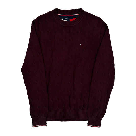 Classic Design Tommy Hilfiger Jumper - Medium Burgundy Cotton