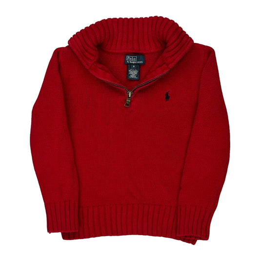 Age 4 Polo By Ralph Lauren 1/4 Zip - XS Red Cotton