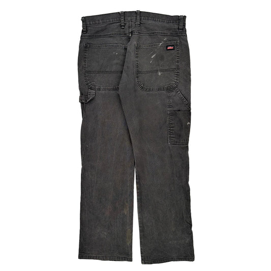 Dickies Carpenter Trousers - 34W 30L Black Cotton
