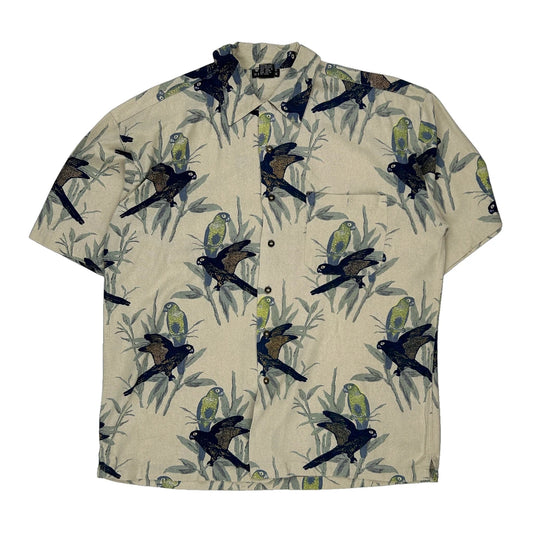 Washers Hawaiian Shirt - Large Beige Silk