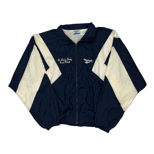 Vintage St. Louis Fury Fast Pitch Reebok Track Jacket - Medium Navy Nylon