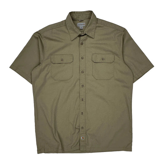Carhartt Short Sleeve Shirt - XL Khaki Cotton