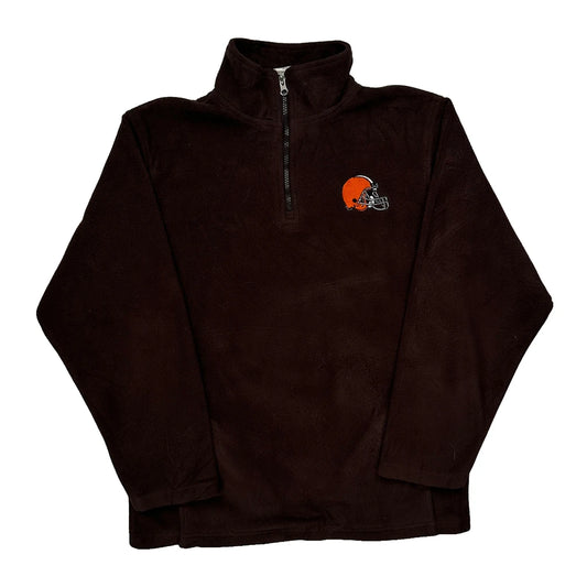 Vintage Age 18 Nfl Cleveland Browns Fleece - 2XL Brown Polyester