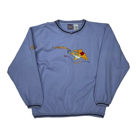 Winnie The Pooh Disney Cartoon Sweatshirt - Large Blue Polyester Blend