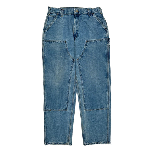Carhartt Double Knee Carpenter Jeans - 36W 34L Blue Cotton