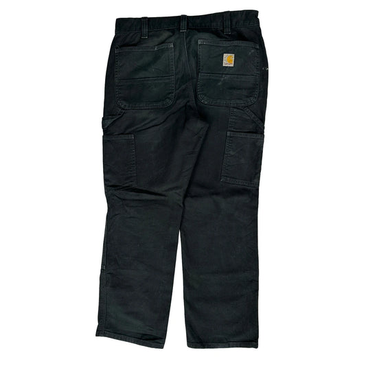 Carhartt Double Knee Carpenter Trousers - 32W 30L Black Cotton