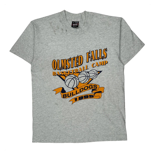 Olmsted Falls Basketball Camp Fruit Of The Loom Single Stitch T-Shirt - Medium Grey Cotton Blend