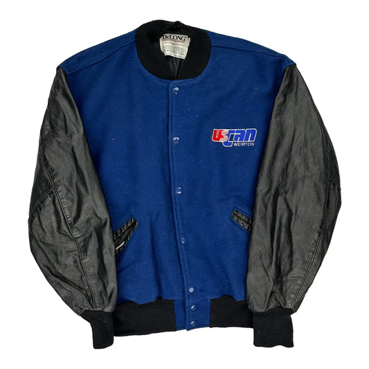 Made In Usa Delong Varsity Jacket - XL Blue Wool Blend