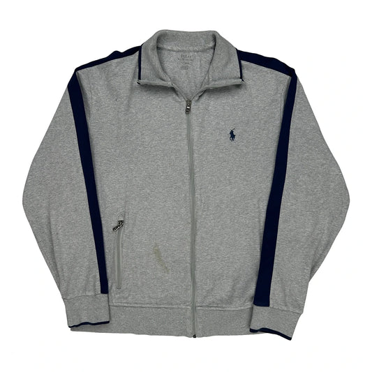 Polo By Ralph Lauren Track Jacket - Large Blue Cotton Blend