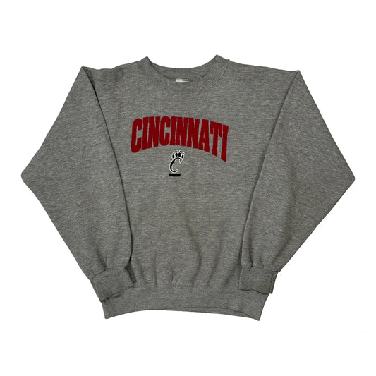 Vintage Age 14-16, Made In USA, Cincinnati Starter College Sweatshirt - Large Grey Cotton