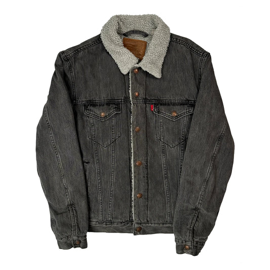 Vintage Levis Sherpa Lined Denim Jacket - Small Grey Denim