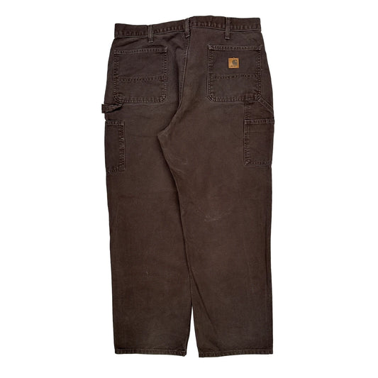 Carhartt B11 Dkb Carpenter Trousers - 36W 31L Brown Cotton