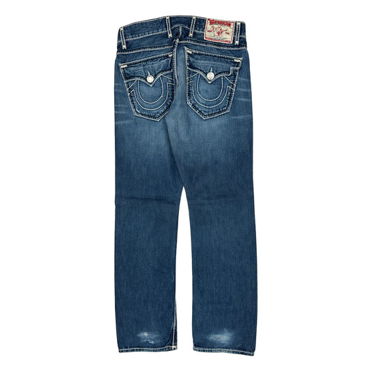 True Religion Contrast Stitch Jeans - 34W 33L Blue Denim