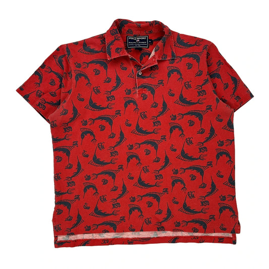 Polo Sport Polo Shirt - XL Red Cotton