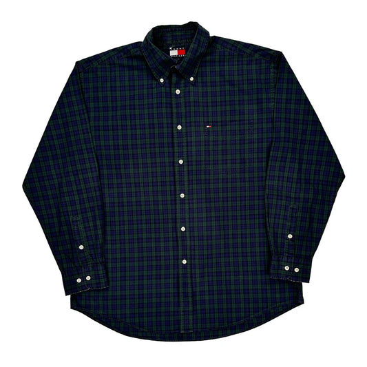 Tommy Hilfiger Checked Shirt - Large Blue Cotton