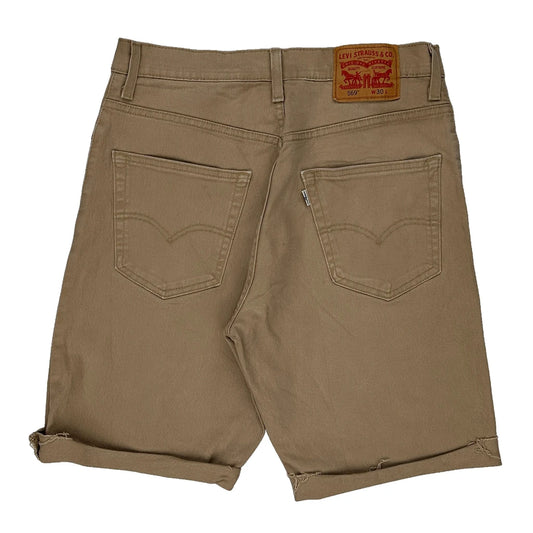 569 Levis Denim Shorts - 32W 10L Khaki Cotton