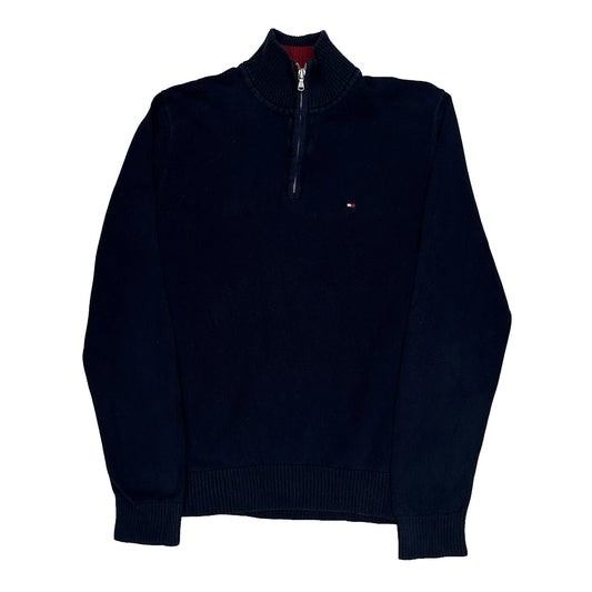 Vintage Tommy Hilfiger 1/4 Zip - Medium Navy Cotton
