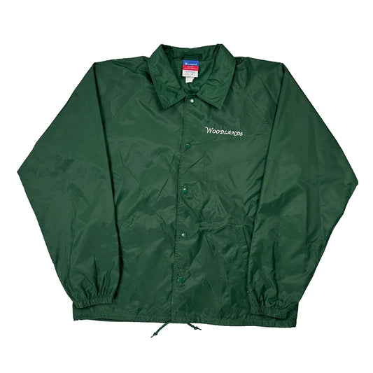 Vintage Champion Windbreaker - Large Green Polyester