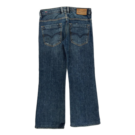 Diesel Koffha Wide Leg Bootcut Jeans - 34W 31L Blue Denim