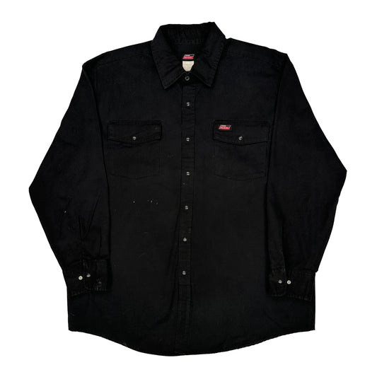 Vintage Dickies Shirt - 2XL Black Polyester Blend