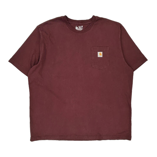 Carhartt T-Shirt - 2XL Burgundy Cotton