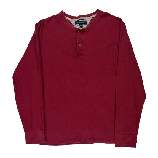 Tommy Hilfiger Long Sleeve T-Shirt - XL Red Cotton