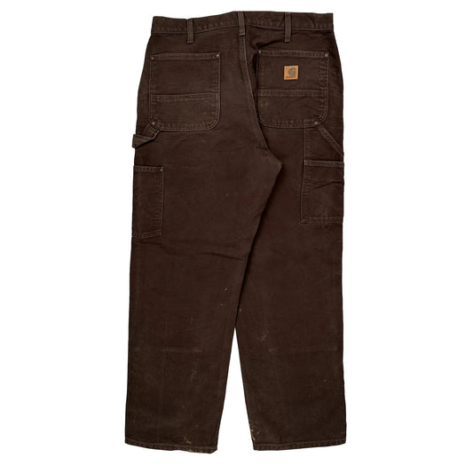 Vintage Carhartt Double Knee Carpenter Trousers - 33W 30L Brown Cotton