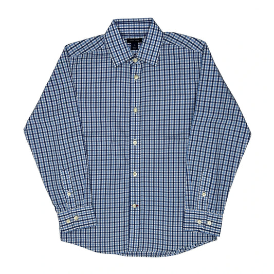 Age 10 Tommy Hilfiger Checked Shirt - Medium Blue Cotton