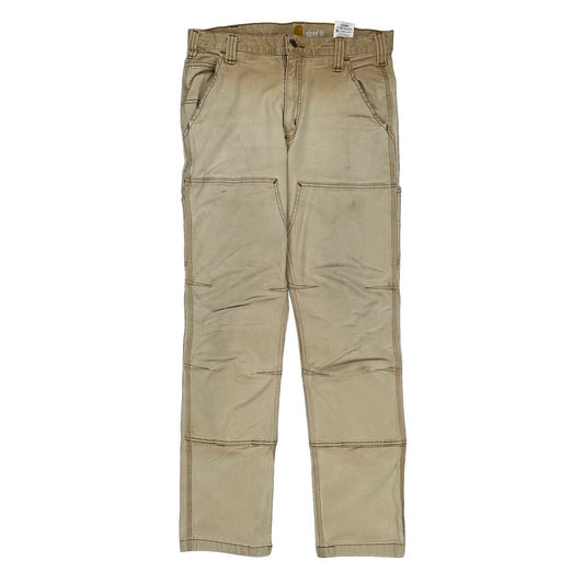 Carhartt Double Knee Carpenter Trousers - 32W 34L Beige Cotton