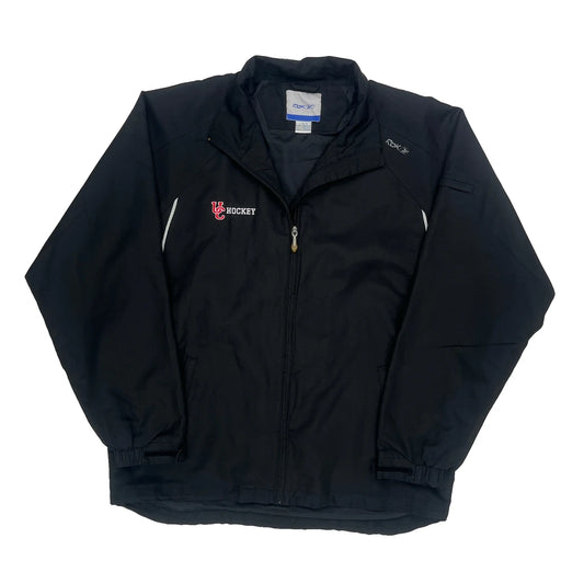 Vintage Hockey Reebok Jacket - Large Black Polyester