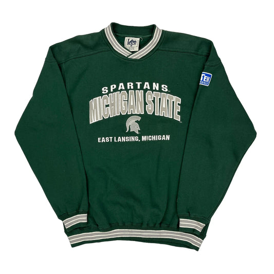 Michigan State Spartans Lee Sport College Sweatshirt - Large Green Polyester Blend
