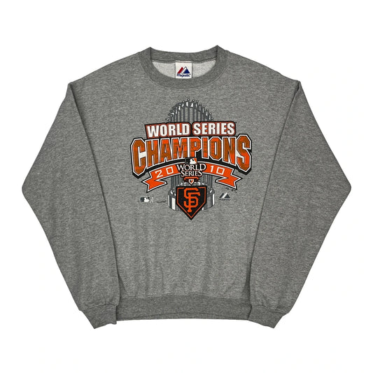 San Francisco Giants Majestic Mlb Sweatshirt - Medium Grey Cotton Blend