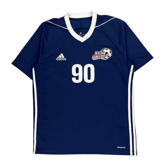 New United Adidas Football Football Shirt - Medium Blue Polyester