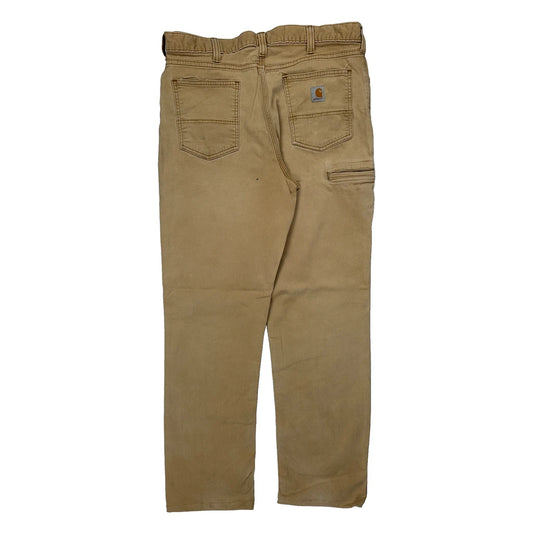 Vintage Relaxed Fit Carhartt Carpenter Trousers - 36W 32L Beige Cotton